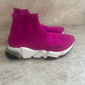 Balenciaga Fuchsia Sock-Style Runner Sneakers size 6